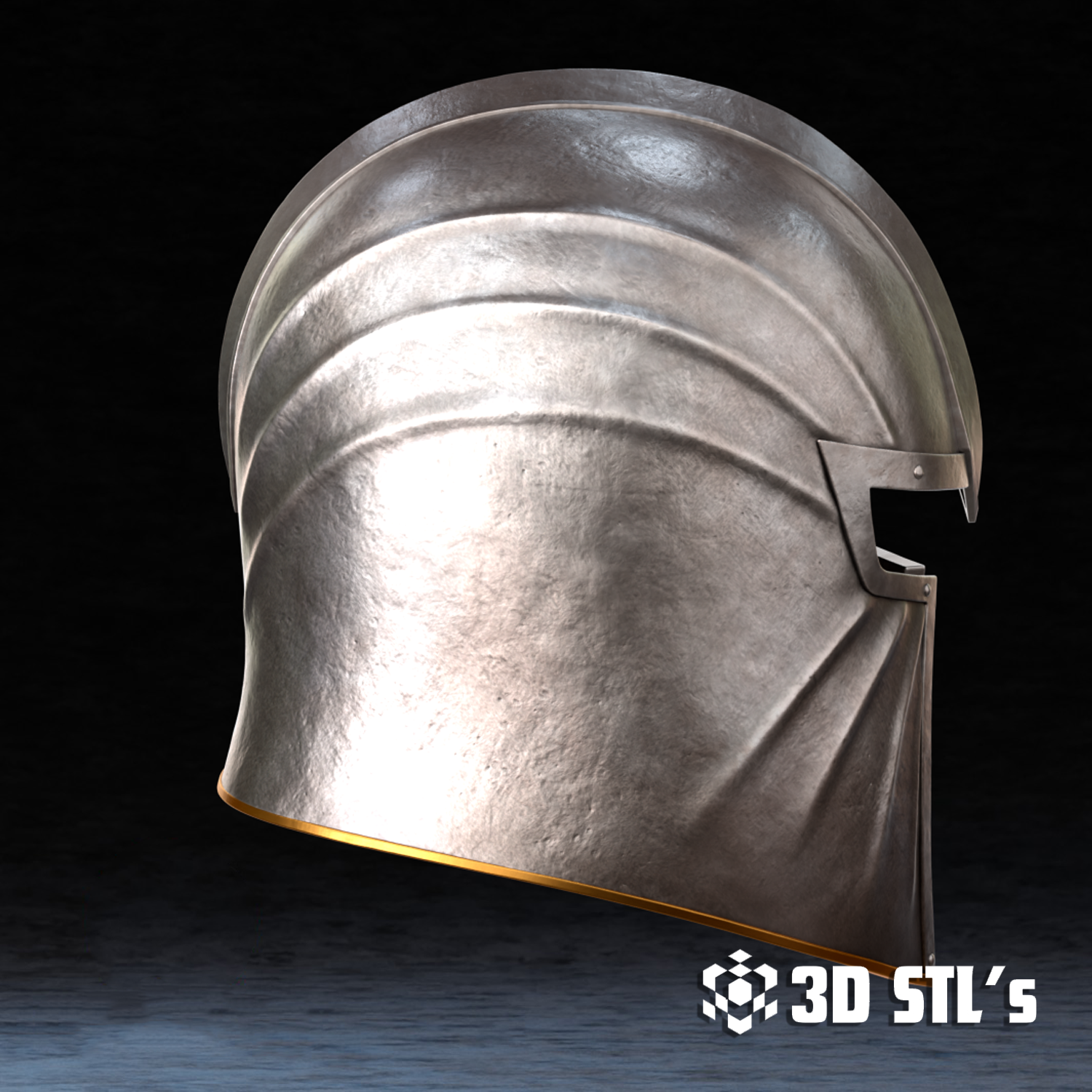 Blackwood Steel Armor Helmet STL – 3D print preview 3