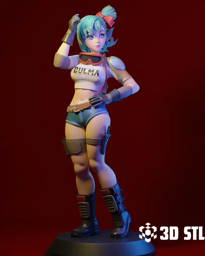 Bulma STL File – Dragon Ball Figure with Mini & 18+ Versions