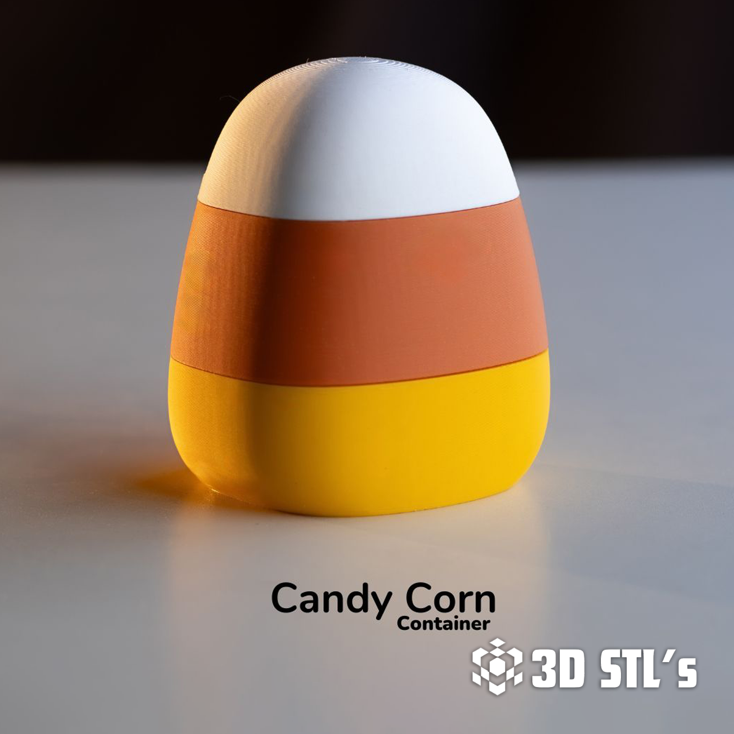 Candy Corn Container STL & 3MF – Halloween Treat Box with Lid
