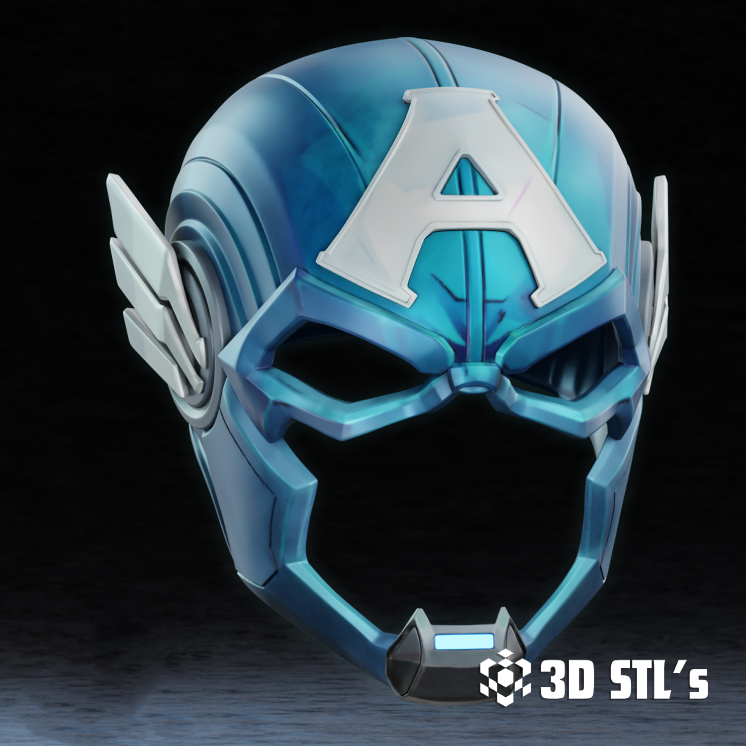 Captain America Mask STL – 3D print preview 2