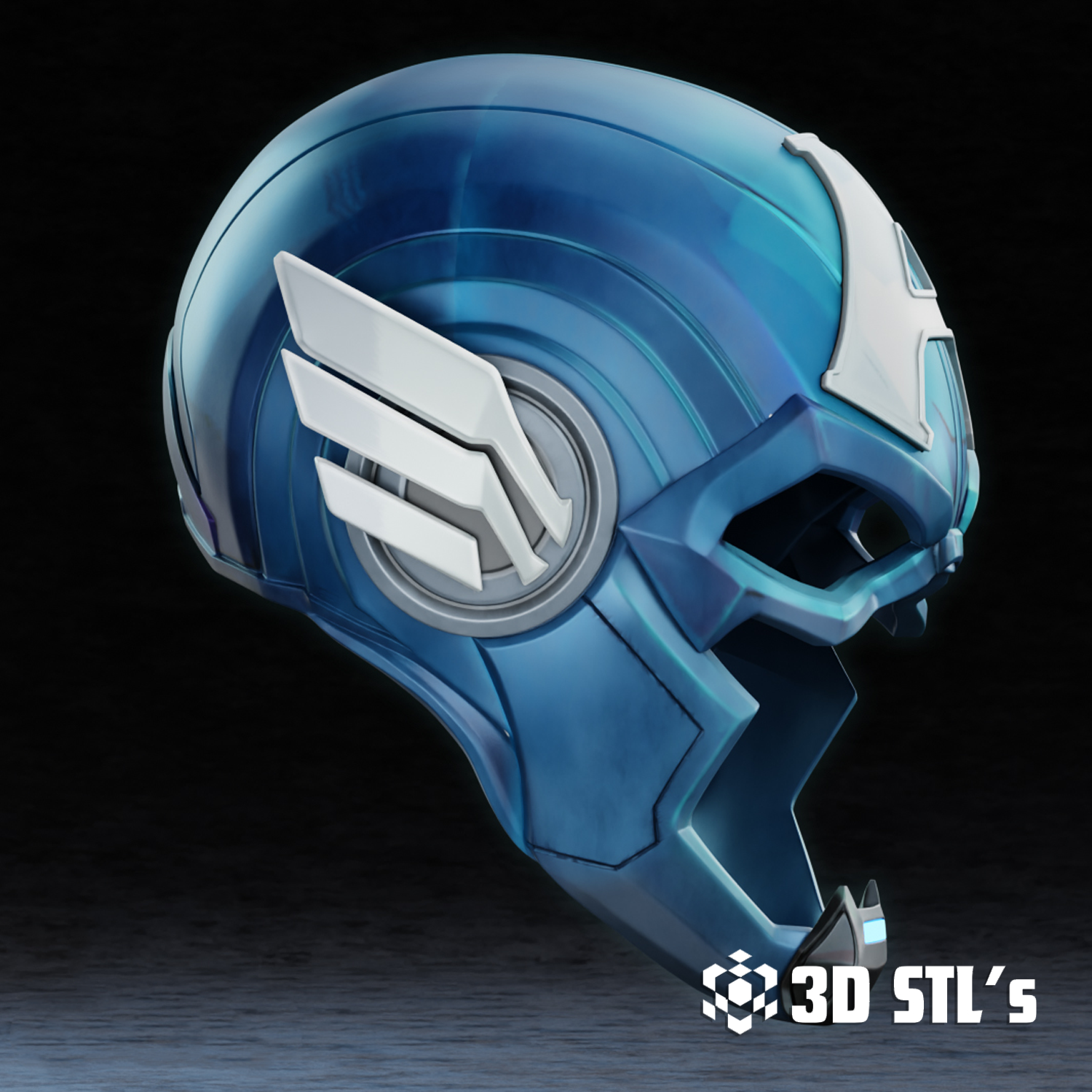 Captain America Mask STL – 3D print preview 3