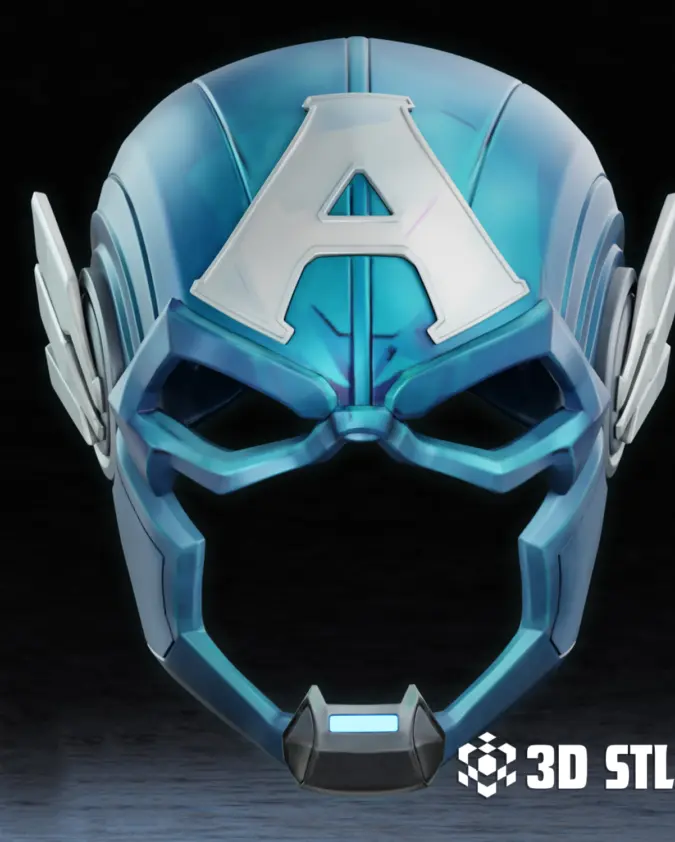 Captain America Mask STL – Marvel Rivals Wearable Helmet