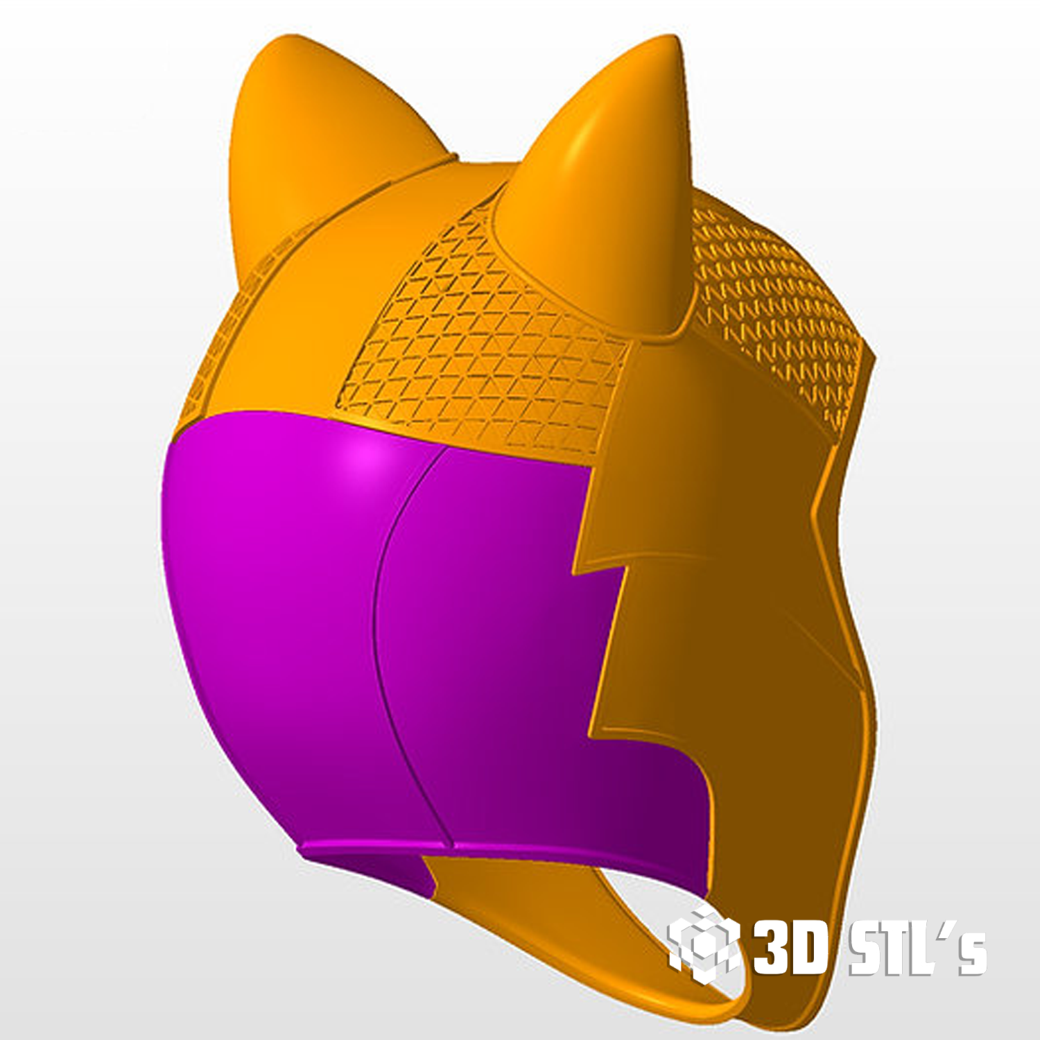 Catwoman Helmet STL – 3D print preview 4
