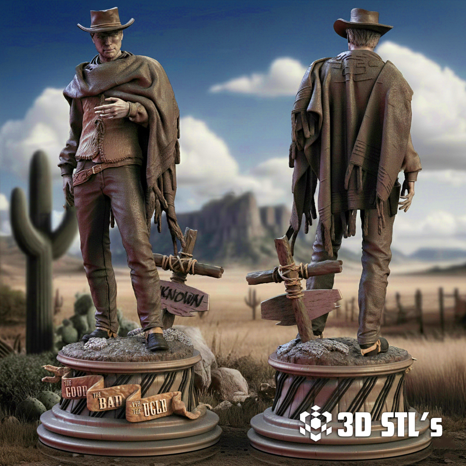 Man with No Name STL – 3D print preview 2