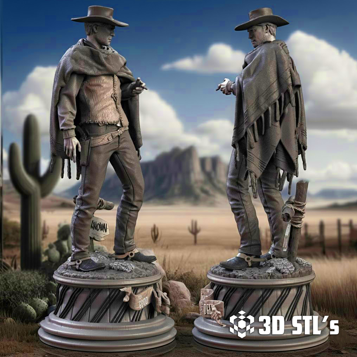 Man with No Name STL – 3D print preview 3