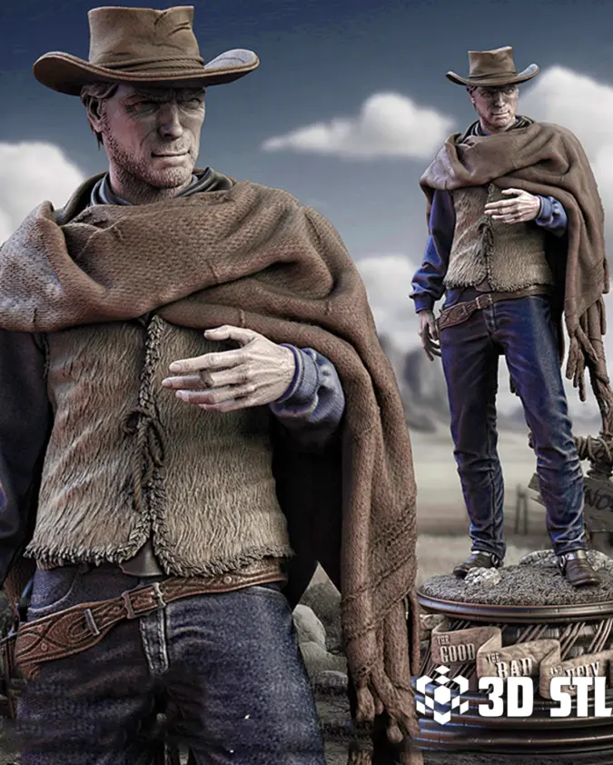 Man with No Name STL – Clint Eastwood Good, Bad & Ugly Figure