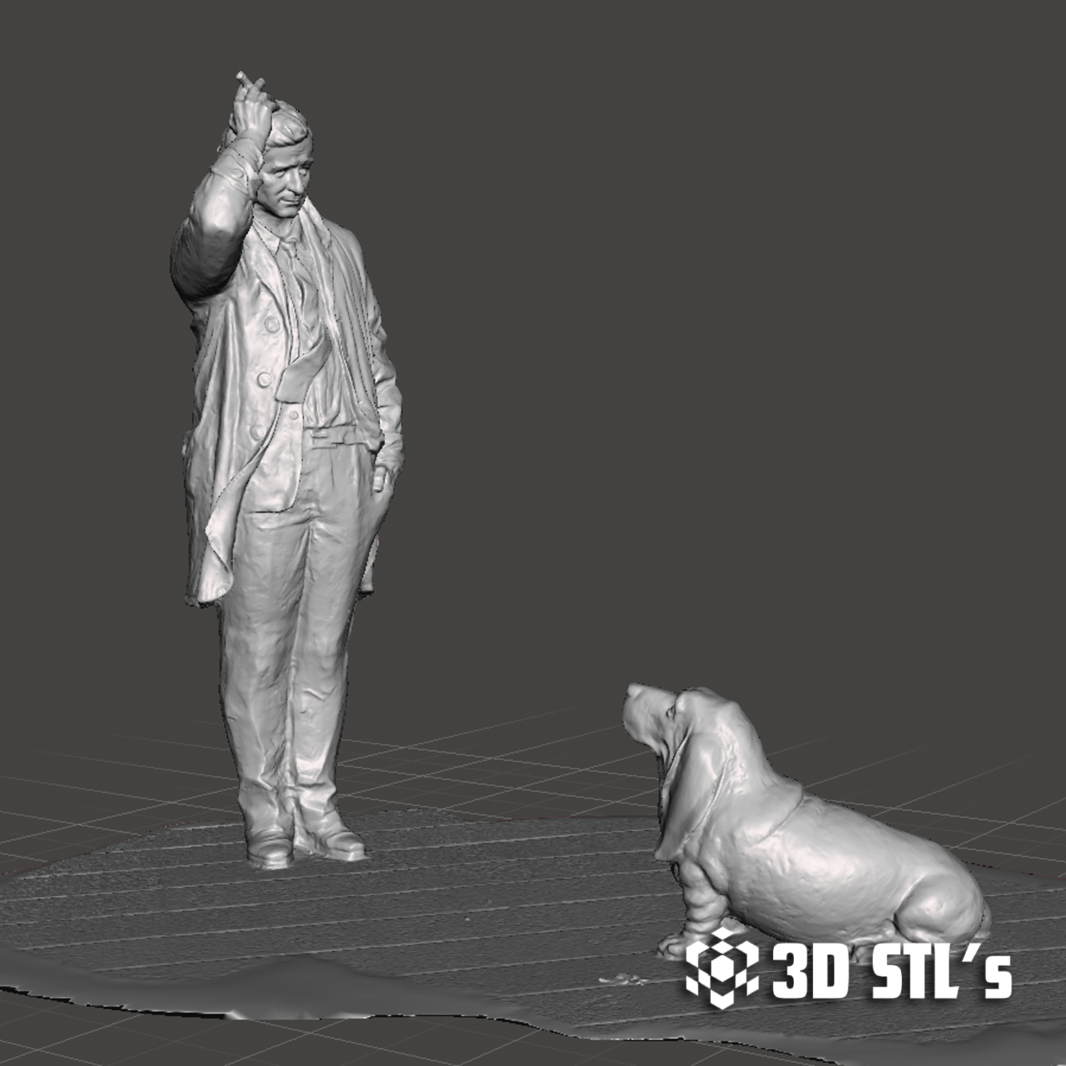 Columbo Statue STL – 3D print preview 2