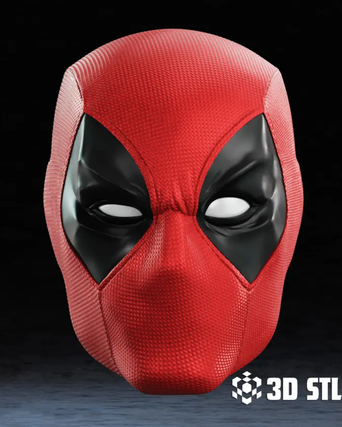 Comic Deadpool Mask STL – Wearable Marvel Cosplay Mask