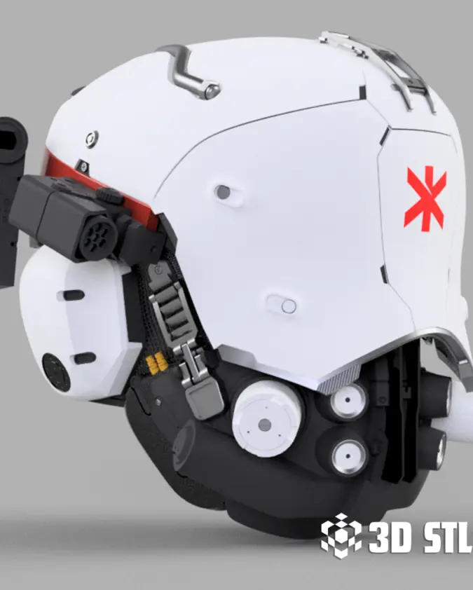 Cyberpunk 2077 Soldier Helmet STL – Wearable Sci-Fi Cosplay