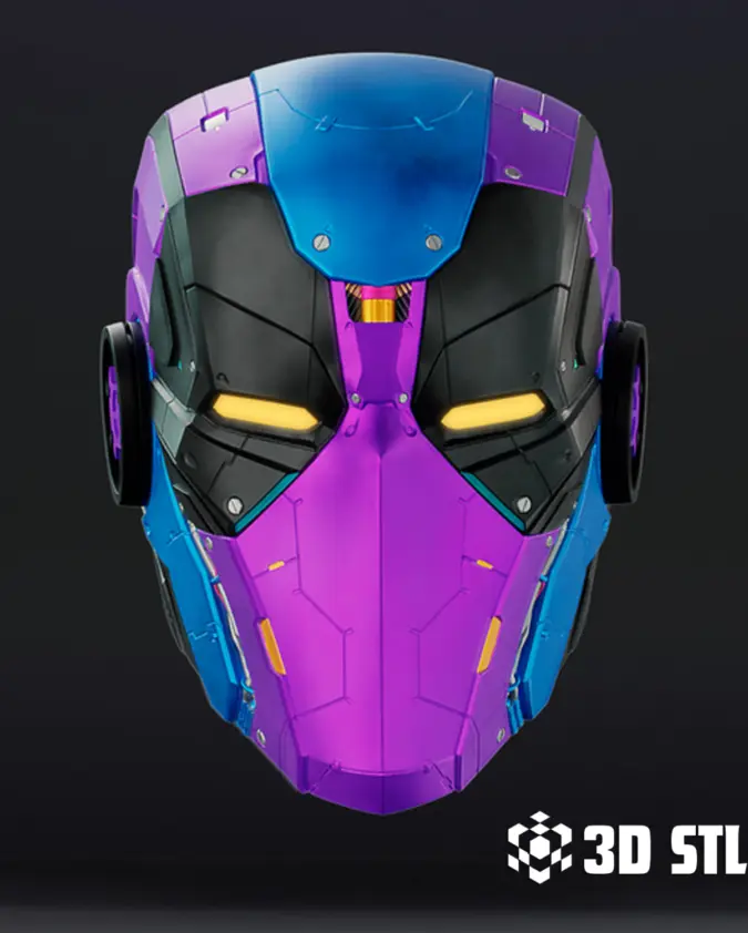Cyberpunk Deadpool Helmet STL – Futuristic Cosplay Mask