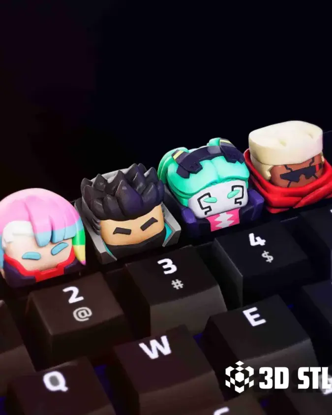 Cyberpunk Edgerunners Keycaps STL – Lucy, Rebecca, David & Maine
