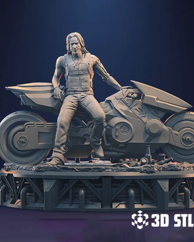 Johnny Silverhand STL – Cyberpunk 2077 Guitar Figure 3D Print
