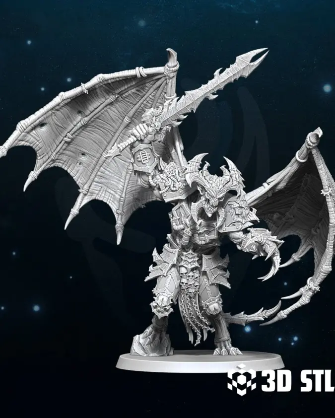 Daemon Prince STL – Warhammer Chaos Miniature with Lychee Files