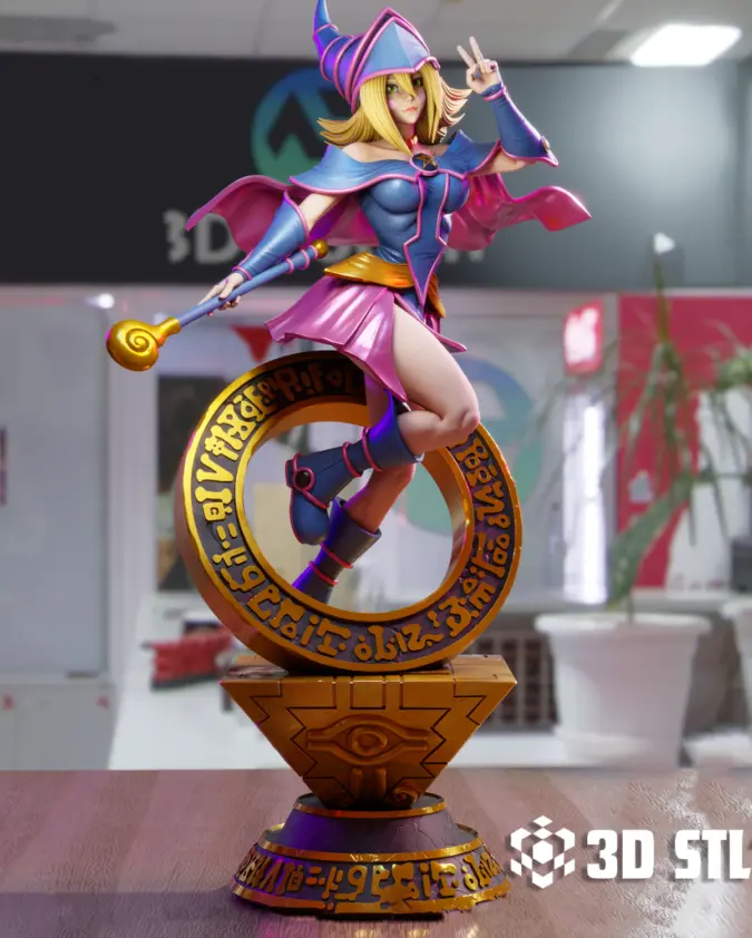 Dark Magician Girl STL – Yu-Gi-Oh! Mid-Spell 3D Print Figure