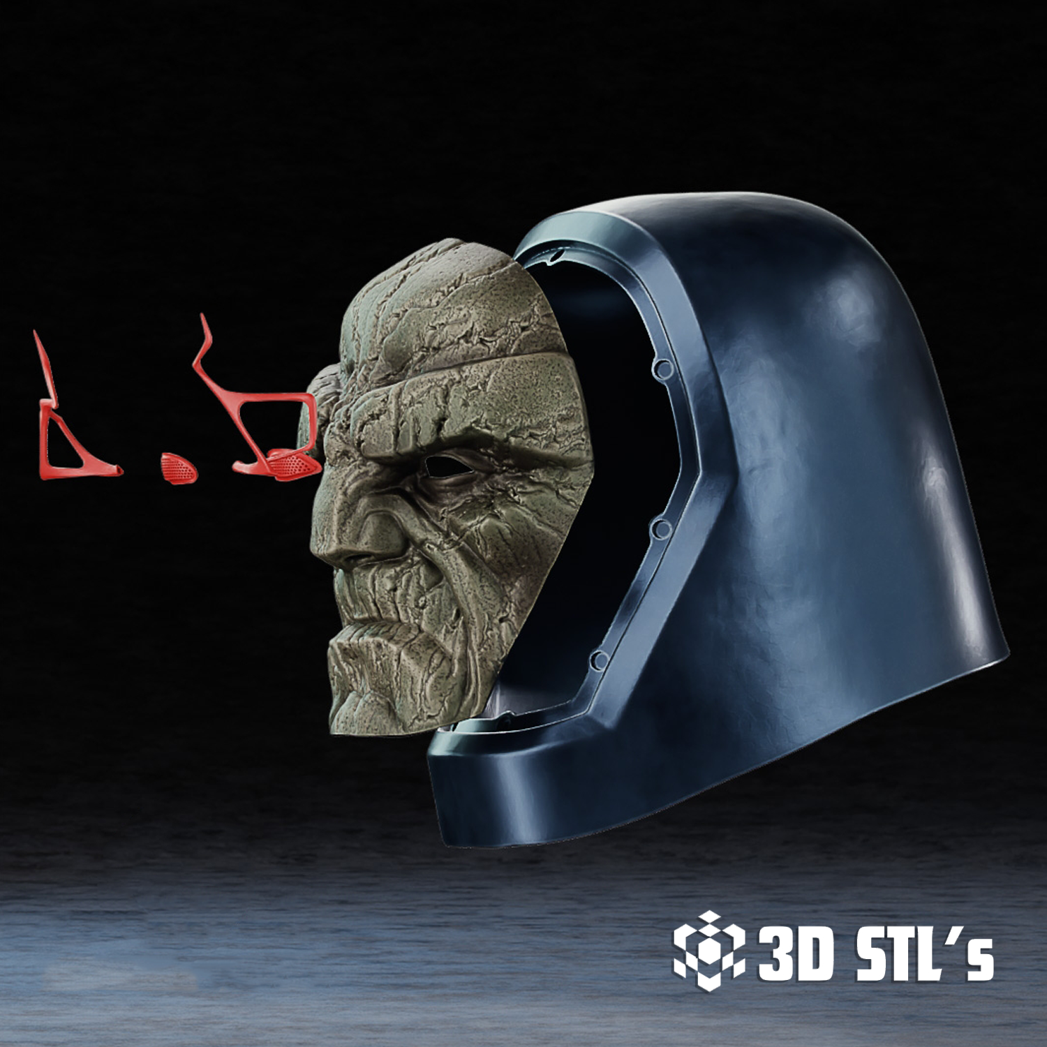 Darkseid Helmet STL – 3D print preview 5