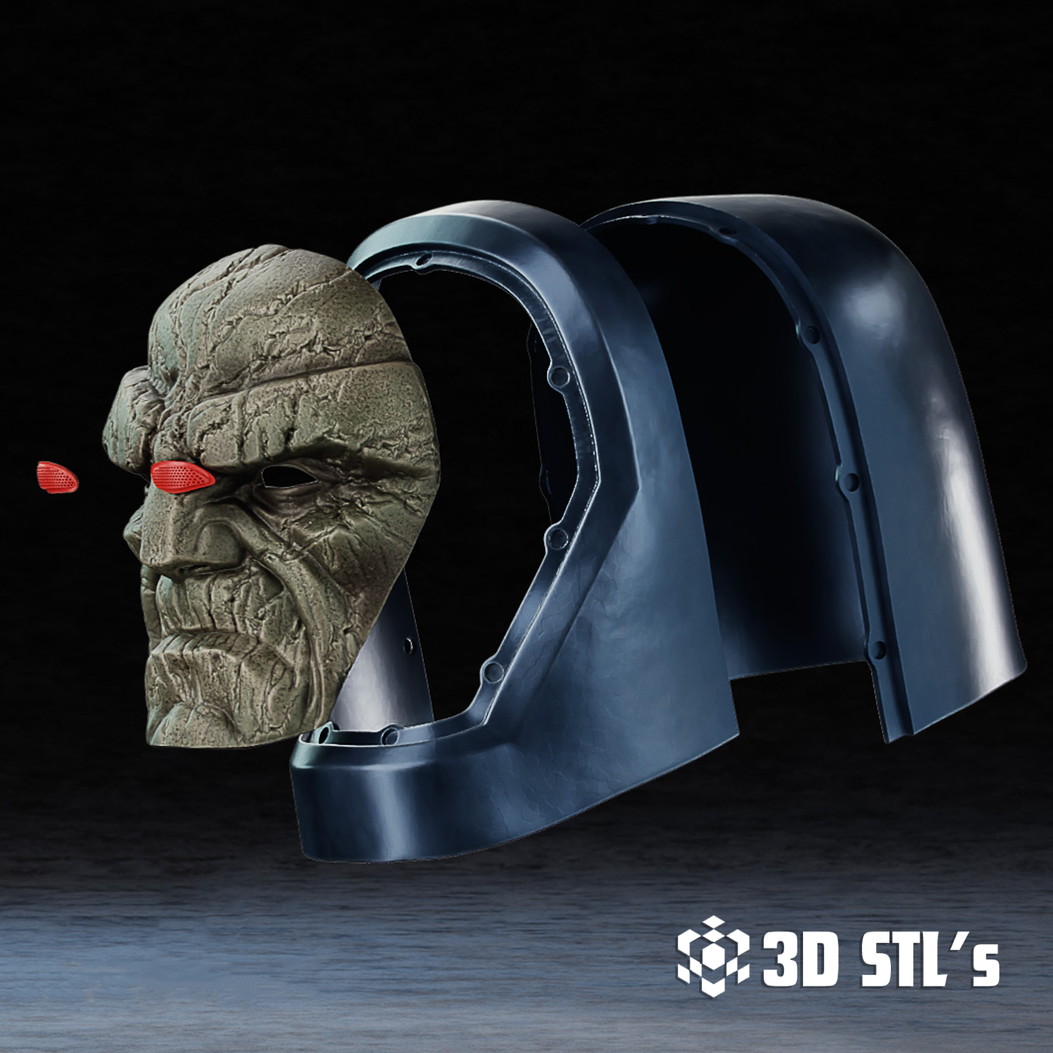 Darkseid Helmet STL – 3D print preview 6