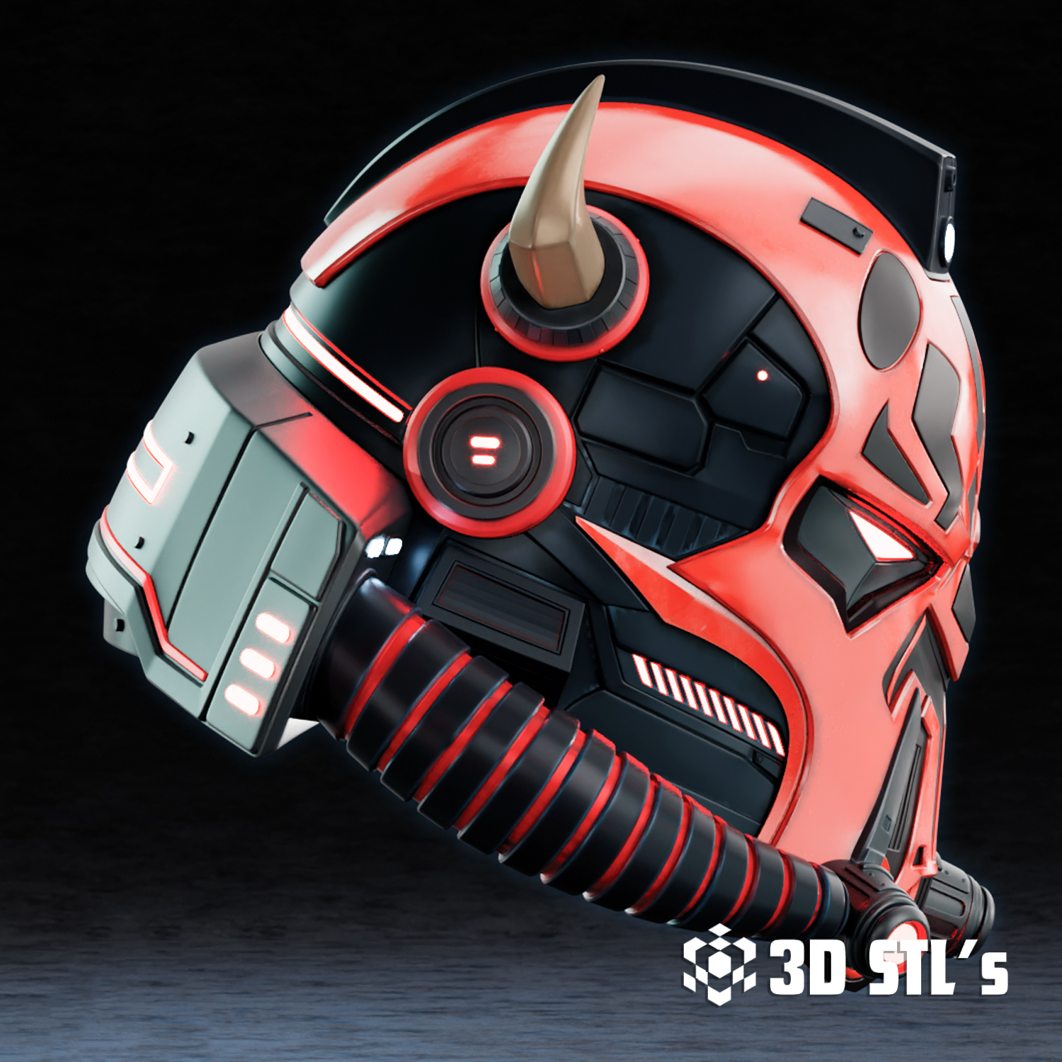 Darth Maul Space Helmet STL – 3D print preview 2