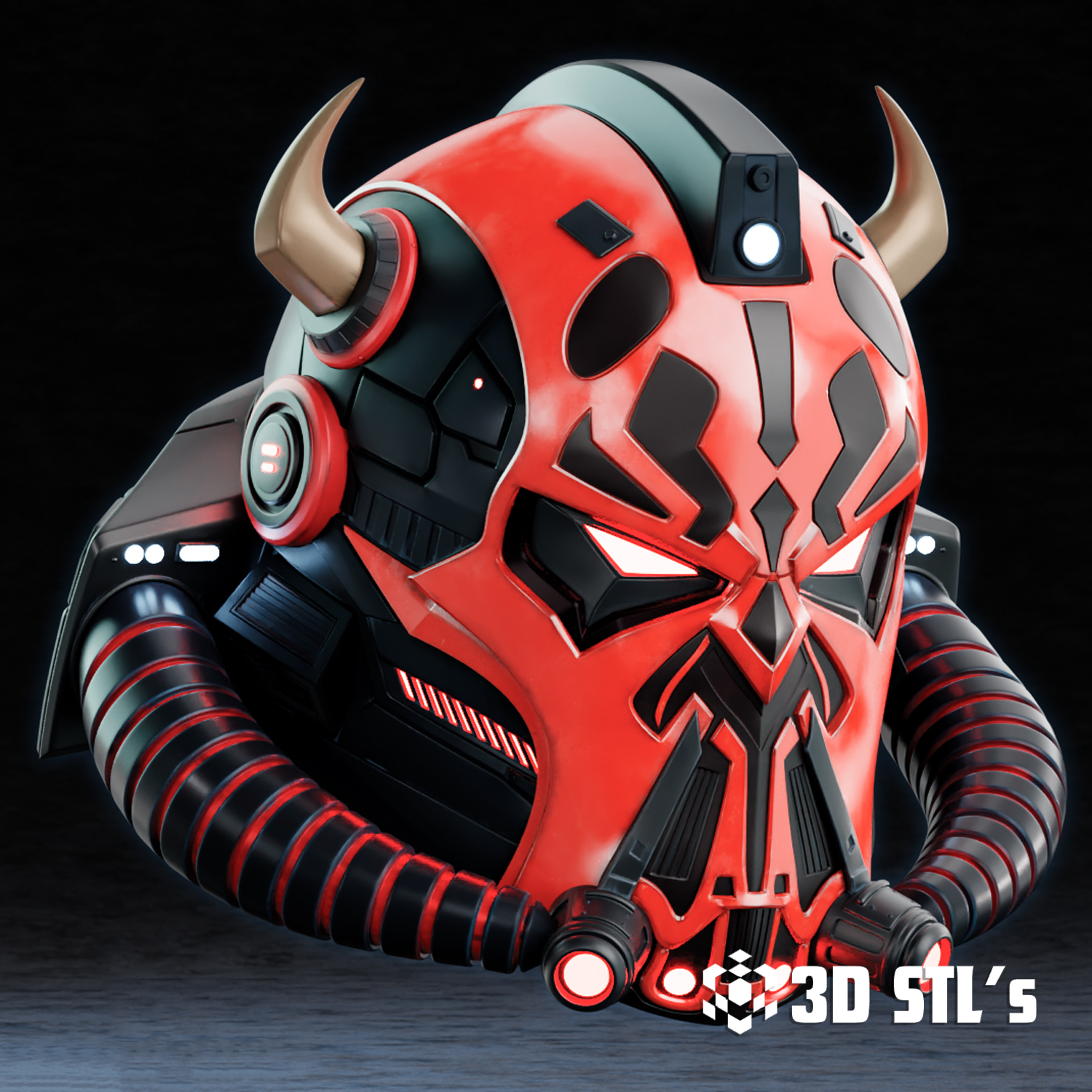 Darth Maul Space Helmet STL – 3D print preview 3