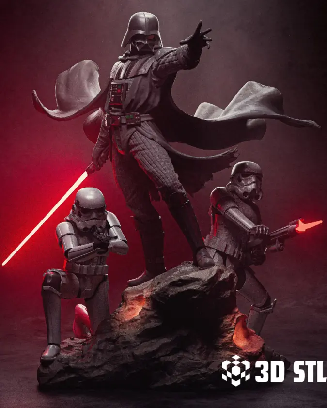 Darth Vader Diorama STL – Star Wars Sith Lord with Lightsaber