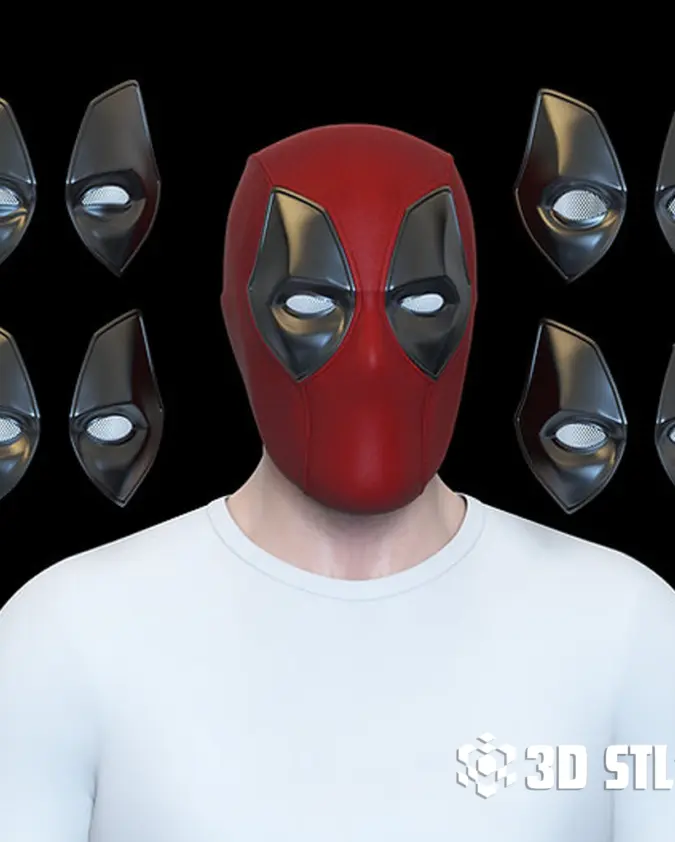 Deadpool Helmet STL – Wearable Comic Mask with Eye Covers
