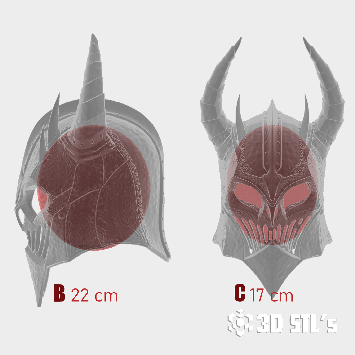 Demon Helmet STL – 3D print preview 3