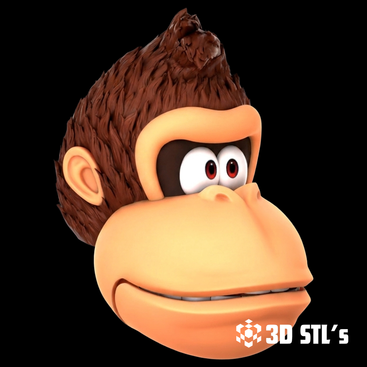 Donkey Kong Mask STL & 3MF – 3D print preview 3