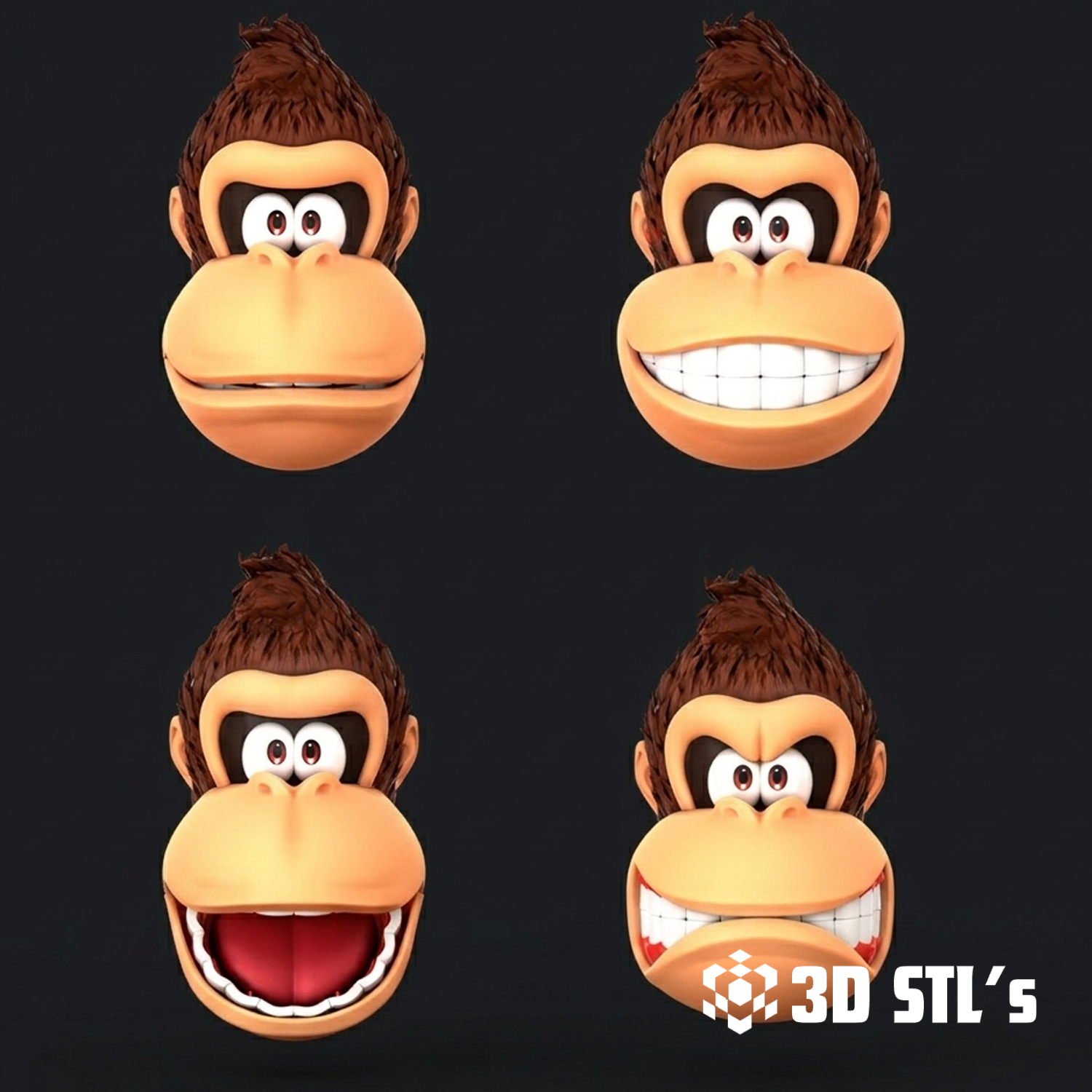 Donkey Kong Mask STL & 3MF – 3D print preview 4