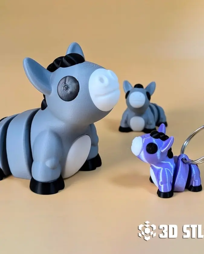Donkey STL & 3MF – Standing and Sitting Farm Animal 3D Print