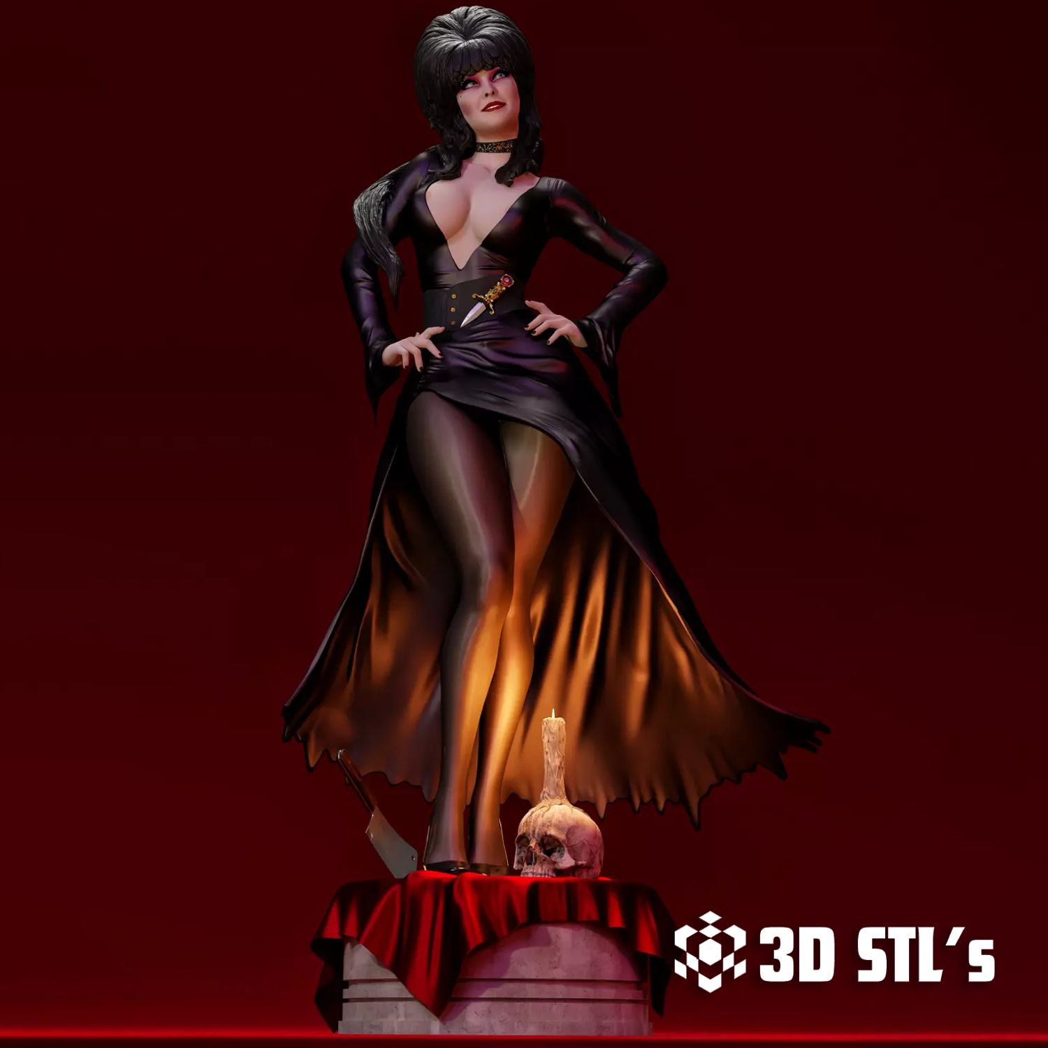 Elvira STL File – 3D print preview 3