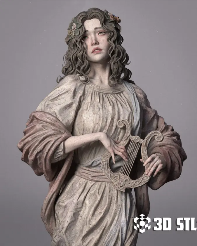 Female Muse STL – Classical Sculpture 1/6 & 1/9 Scale