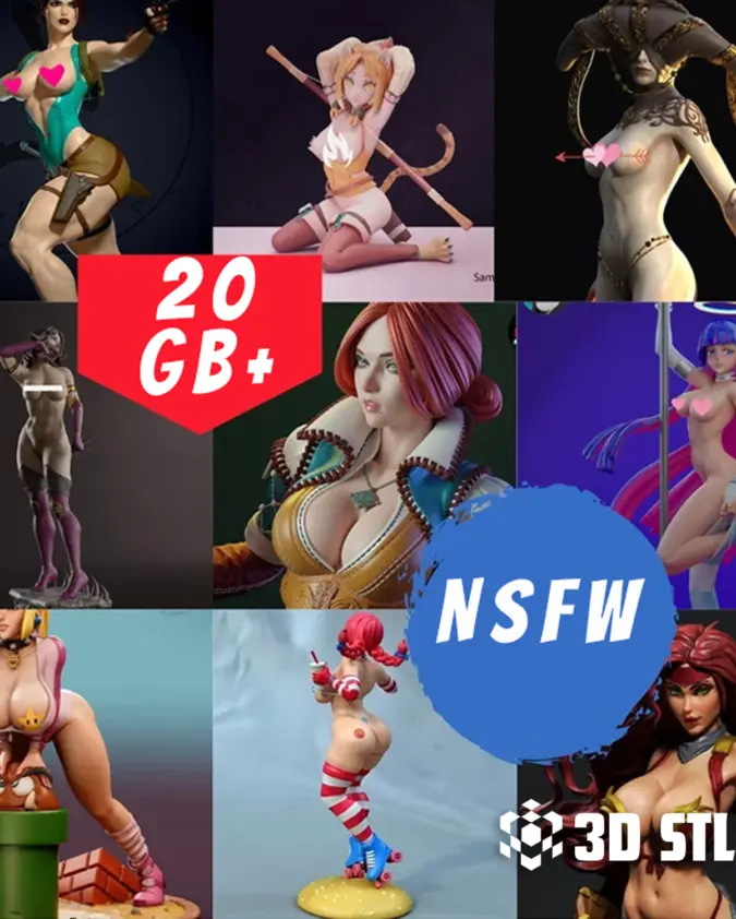 NSFW Female STL Bundle 20 GB – 100+ Adult 3D Print Models