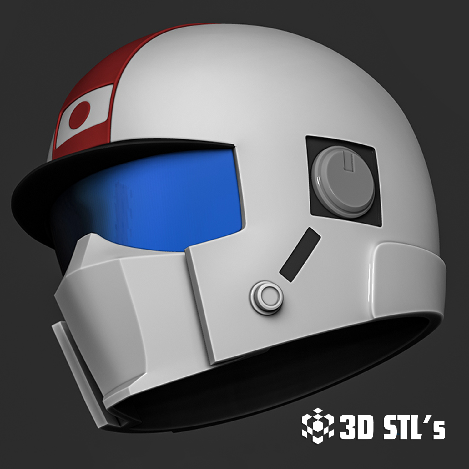 Fireball Helmet STL – 3D print preview 2