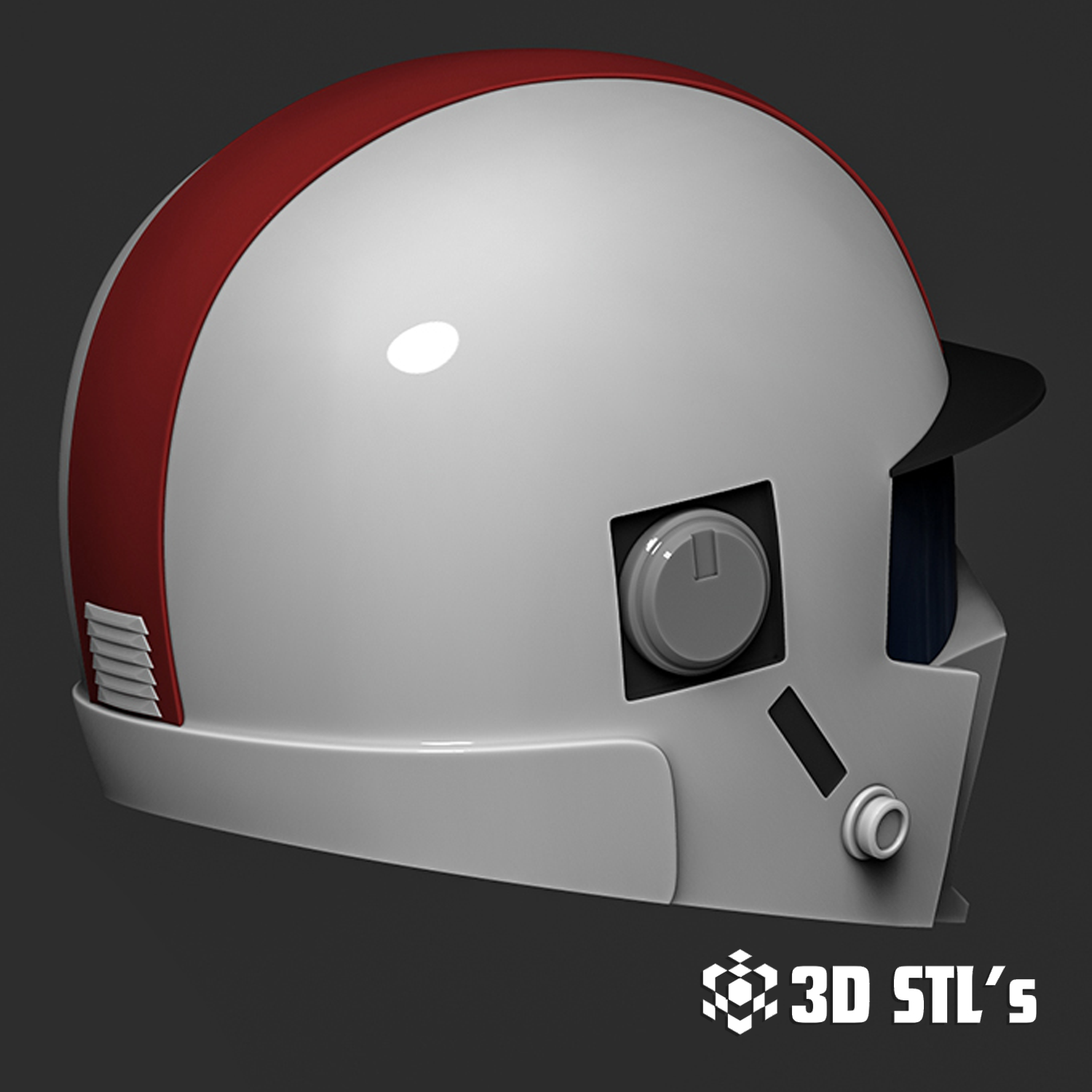 Fireball Helmet STL – 3D print preview 3