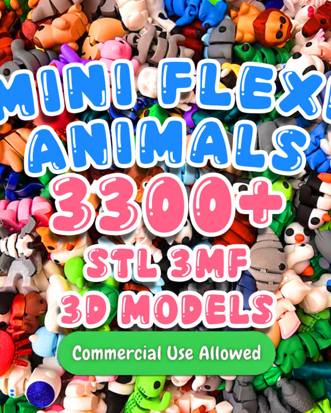 Flexi Mini Animals Mega Bundle – 3300 STL & 3MF Files