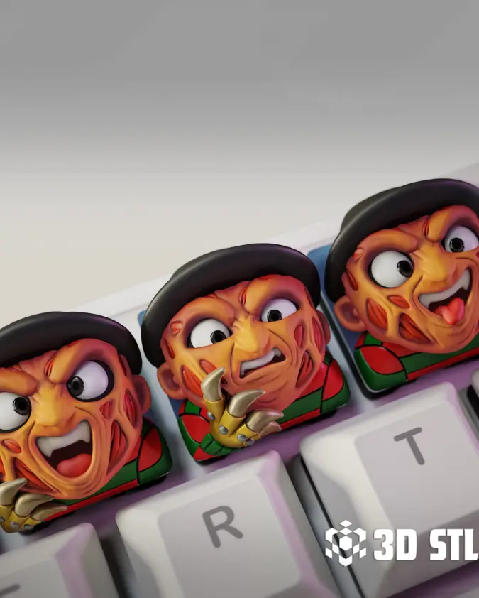 Freddy Krueger Keycaps STL – Horror Mechanical Keyboard Caps