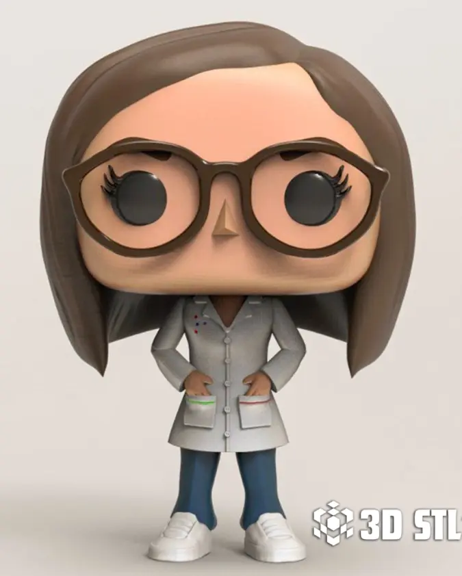 Funko-Style Teacher STL – Scientist in Lab Coat Chibi Figure