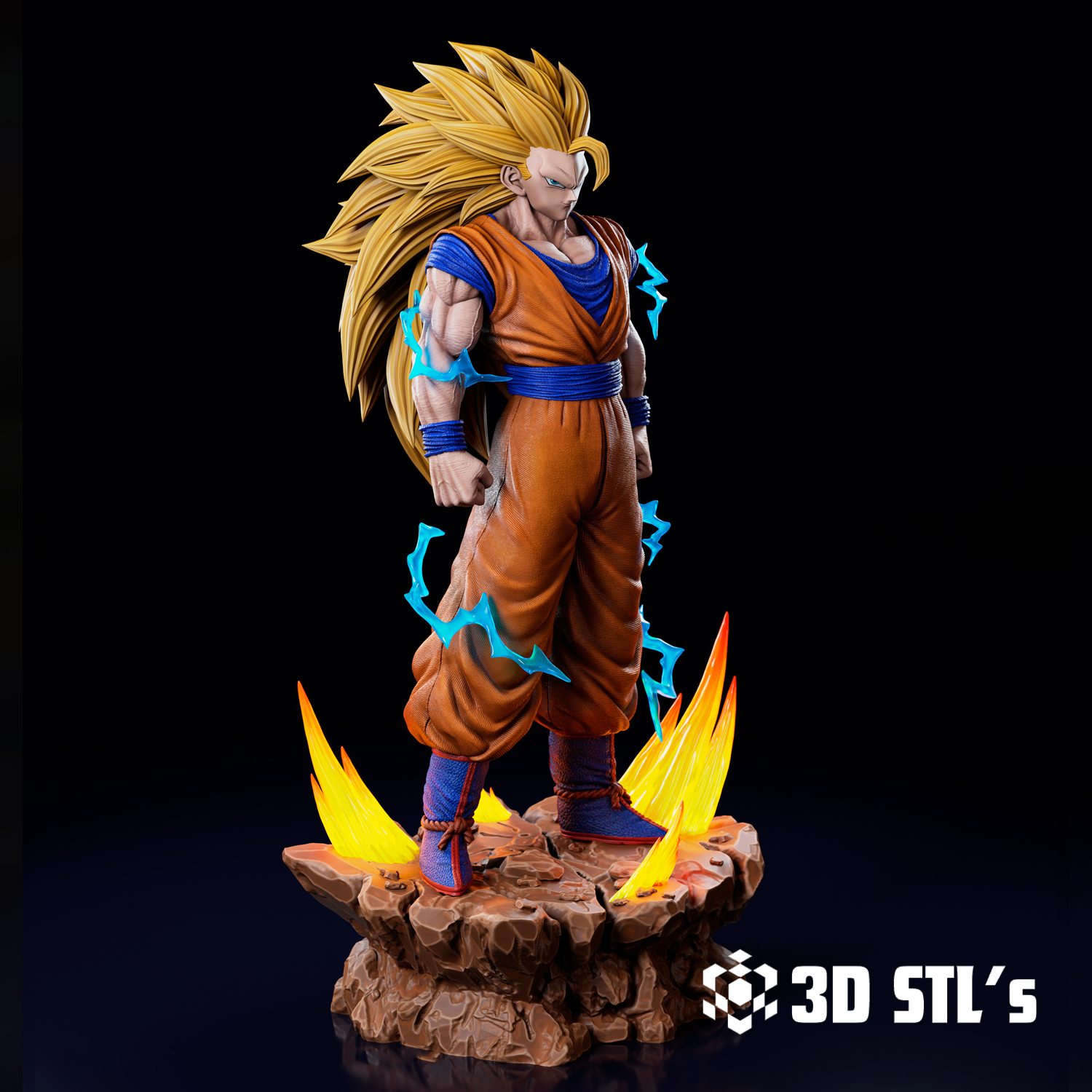 Goku Super Saiyan 3 STL – 3D print preview 3