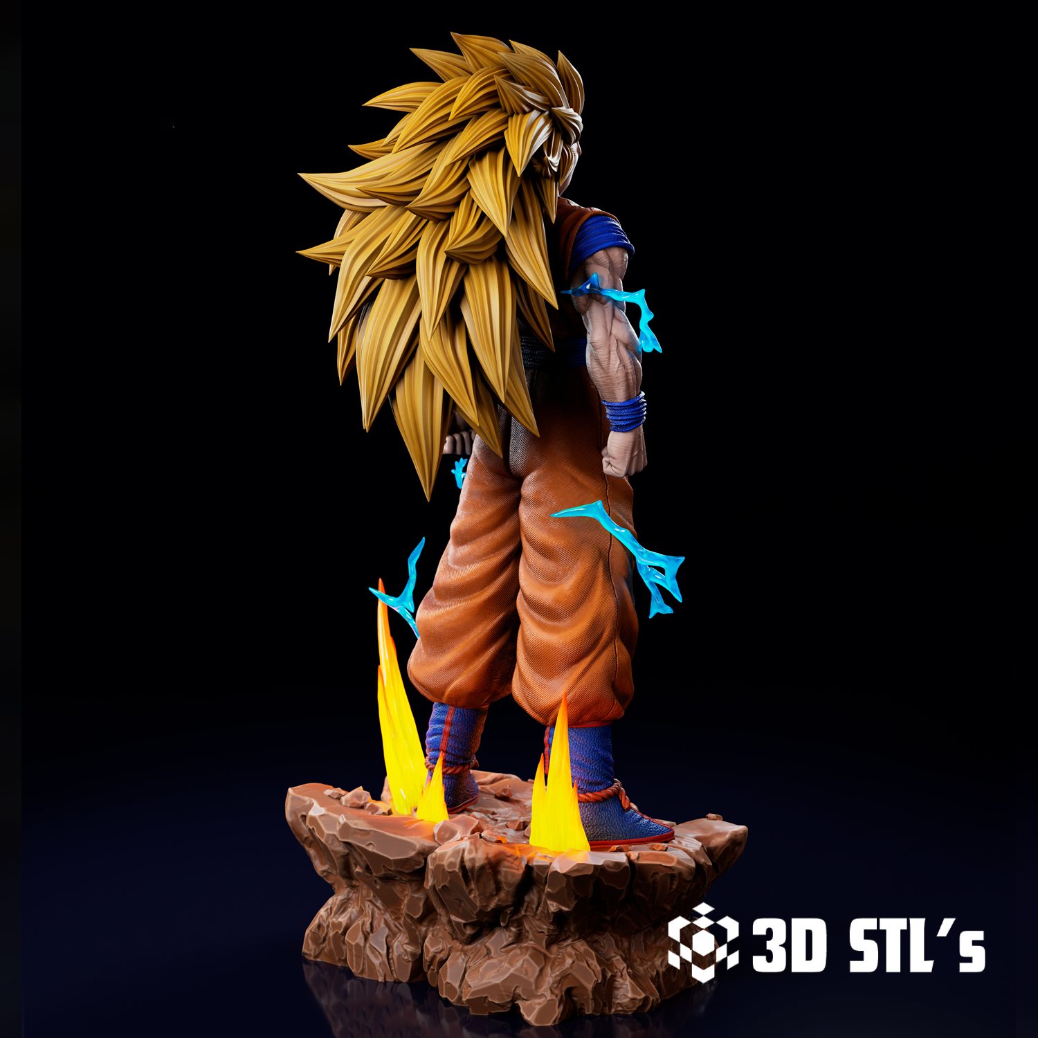Goku Super Saiyan 3 STL – 3D print preview 4