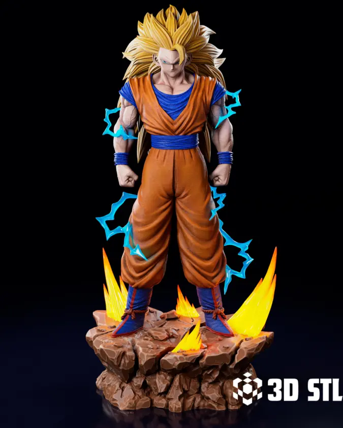 Goku Super Saiyan 3 STL – Dragon Ball Z SSJ3 3D Print Figure