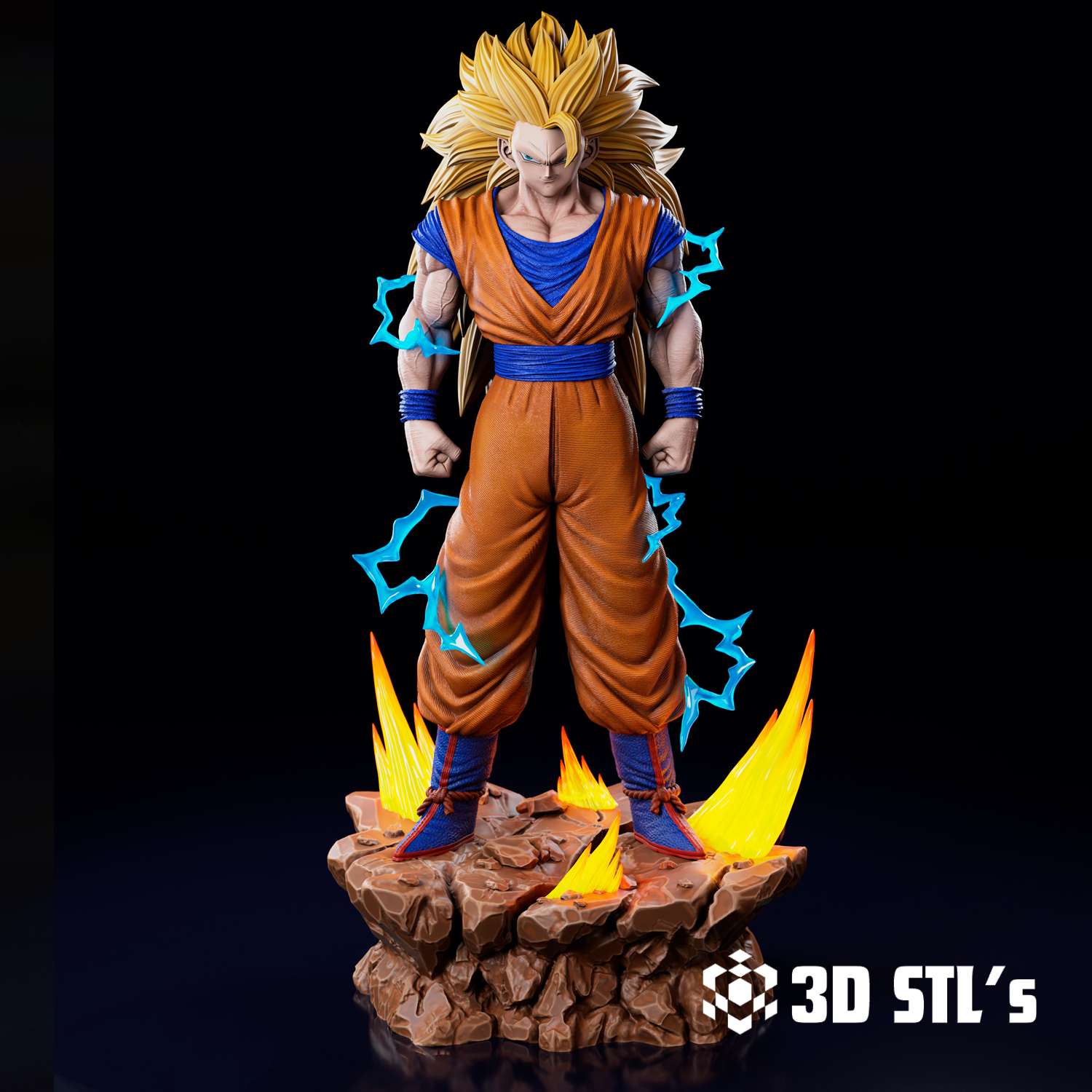 Goku Super Saiyan 3 STL – Dragon Ball Z SSJ3 3D Print Figure