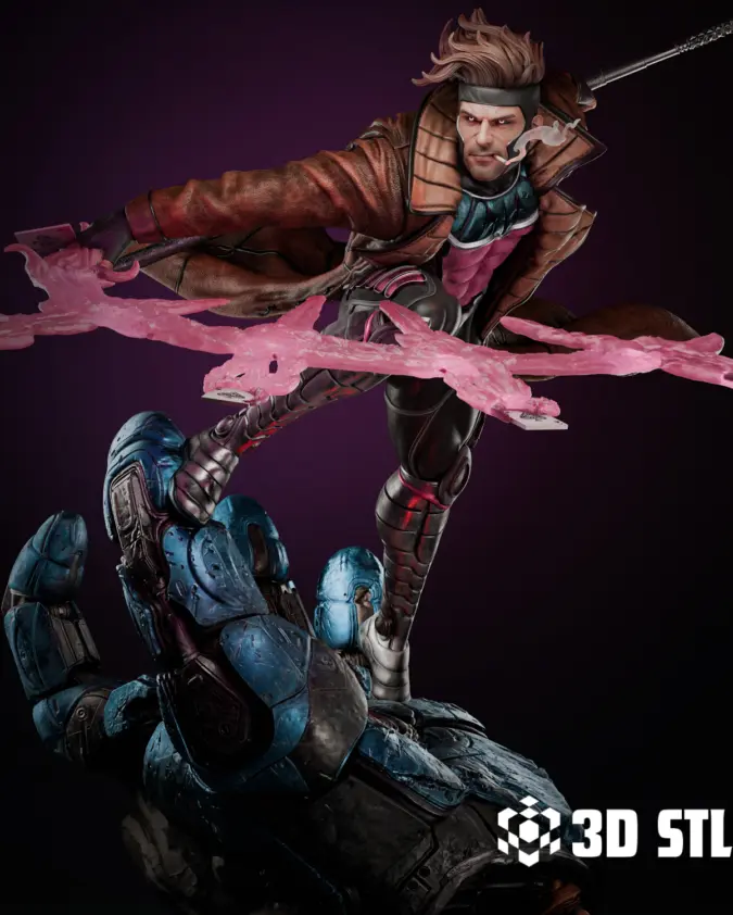 Gambit STL File – Marvel X-Men 1/6 Scale 3D Print Figure