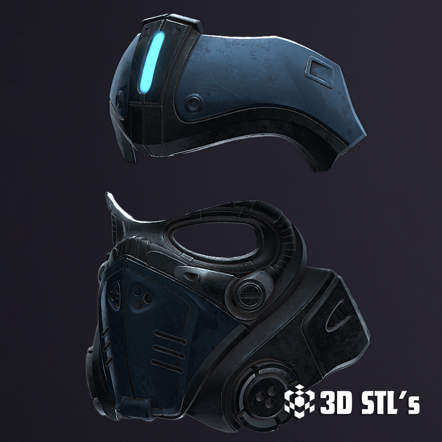 Clayton Carmine Helmet STL – 3D print preview 2