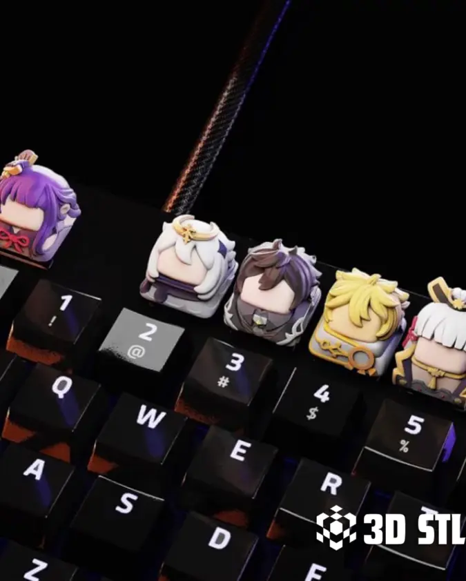 Genshin Impact Keycaps STL – Teyvat Mechanical Keyboard Caps