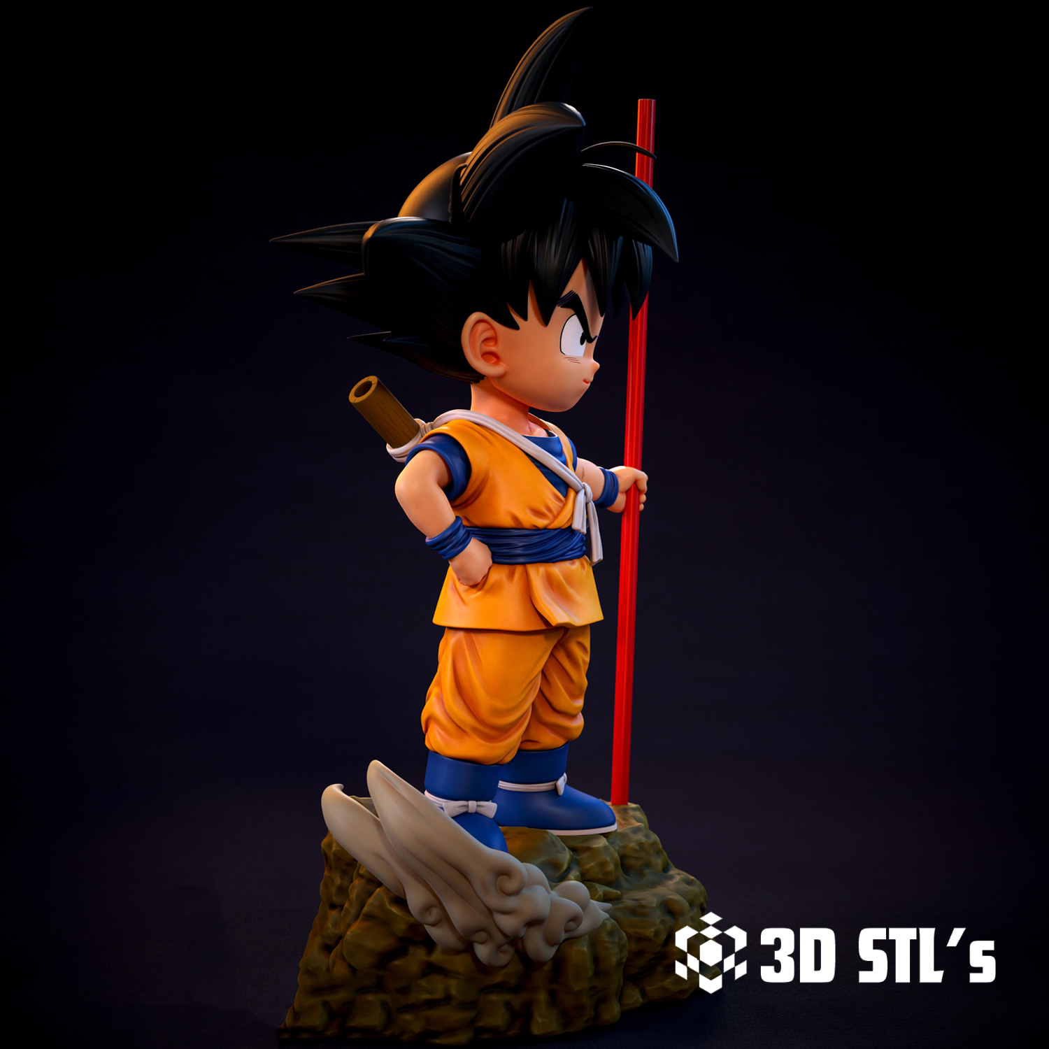 Goku Daima STL File – 3D print preview 3