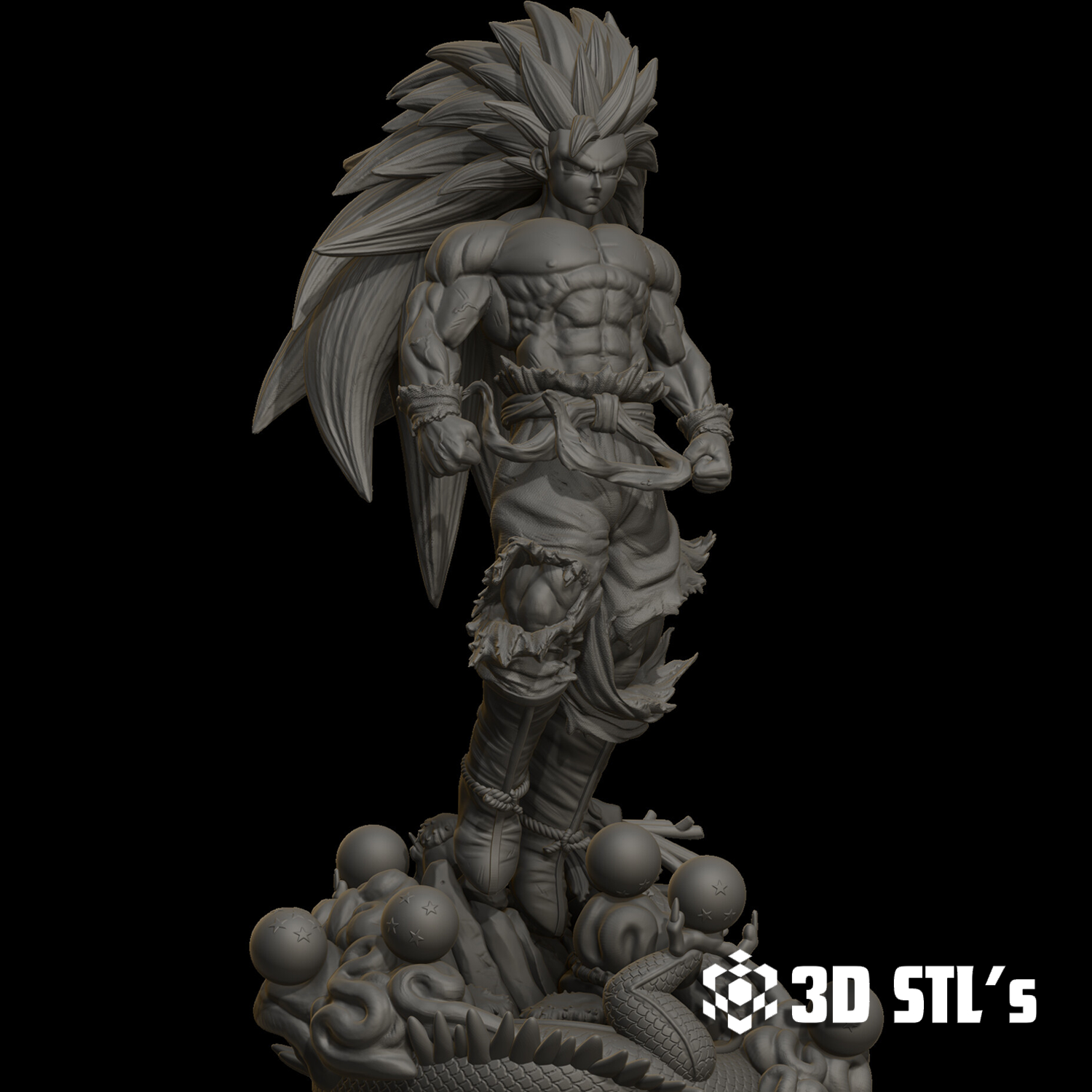 Goku Full Body STL File – 3D print preview 2