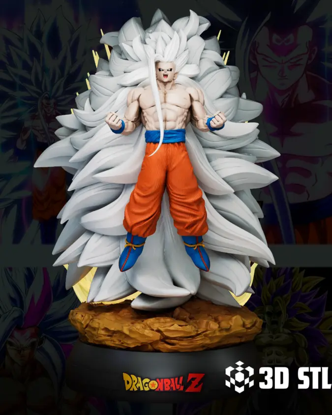 Goku Infinity STL – Dragon Ball Power-Up 3D Print Figure