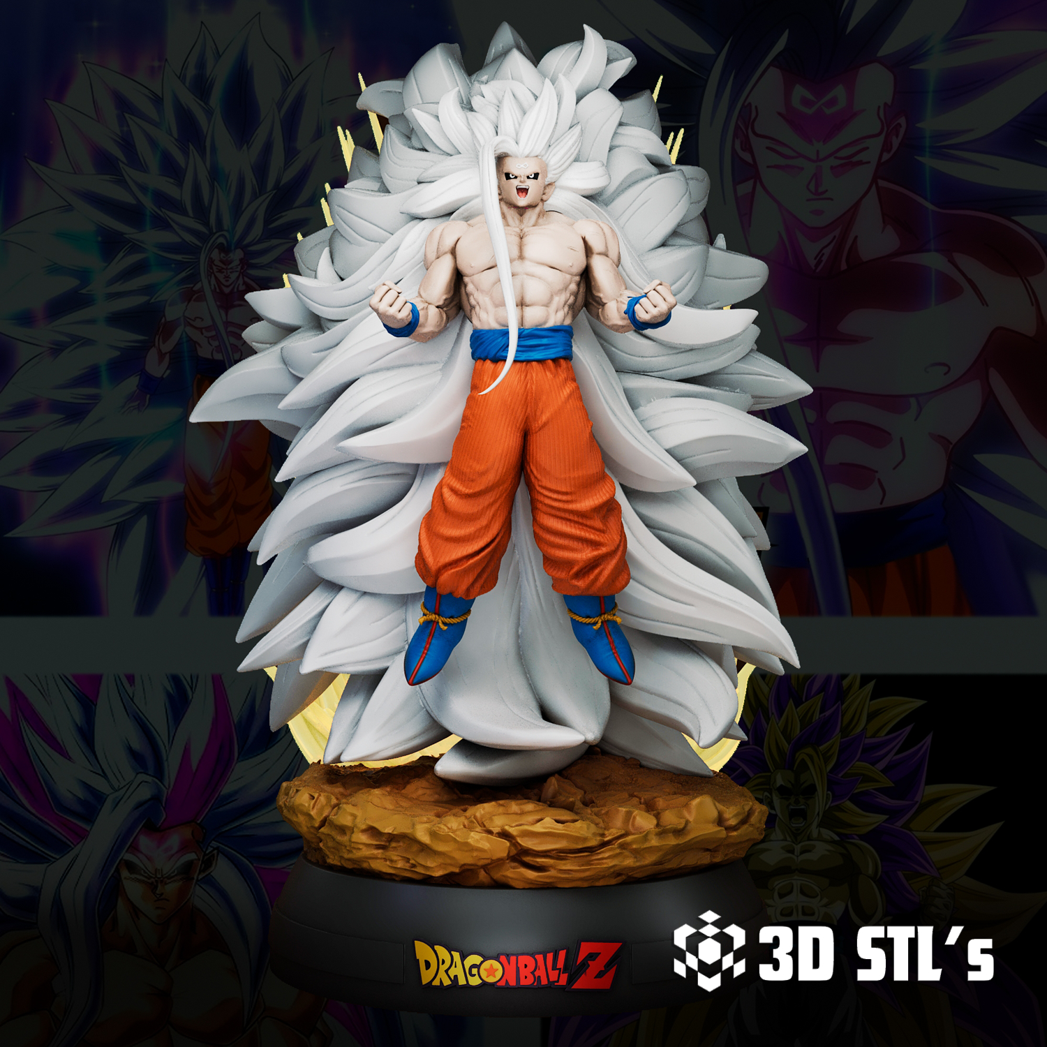 Goku Infinity STL – Dragon Ball Power-Up 3D Print Figure