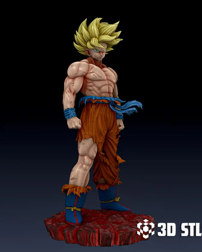 Goku Namek Saga STL – Dragon Ball Z 3D Print Figure with Base