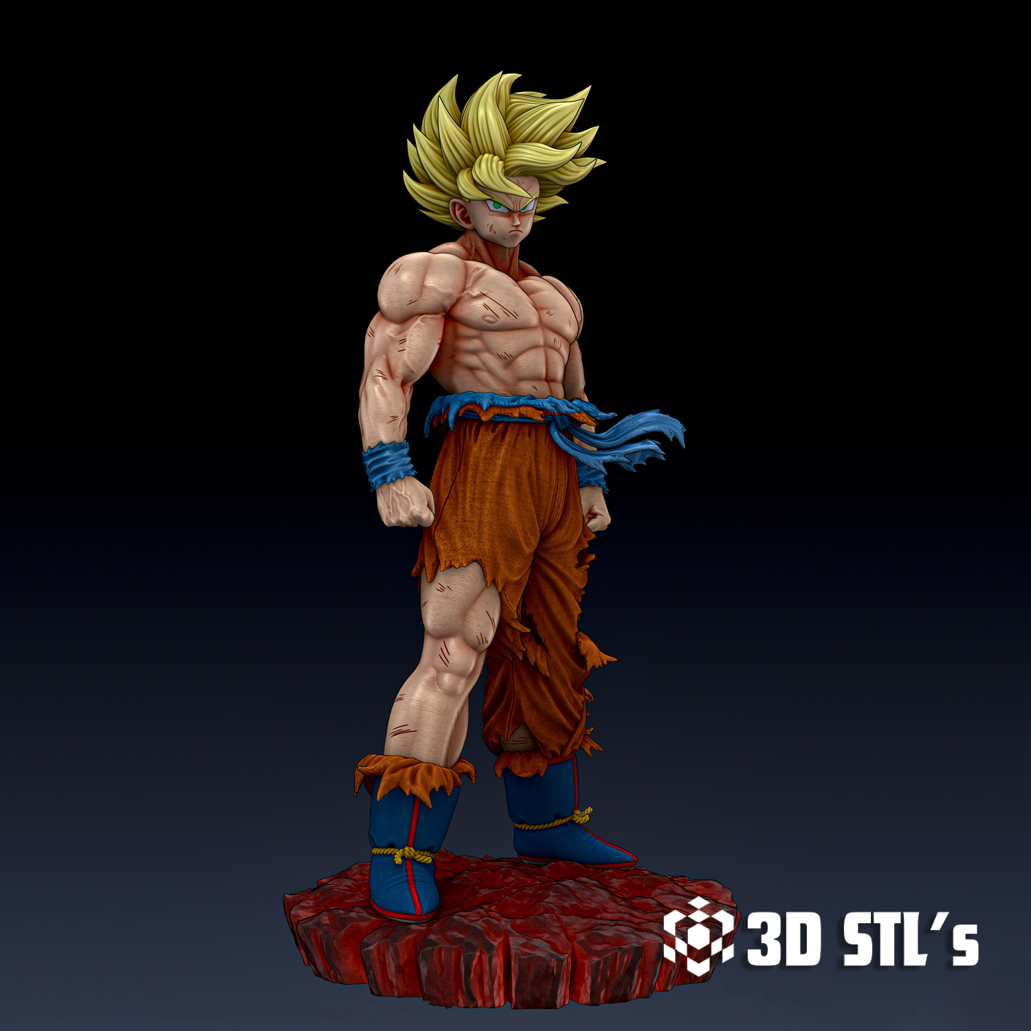 Goku Namek Saga STL – Dragon Ball Z 3D Print Figure with Base