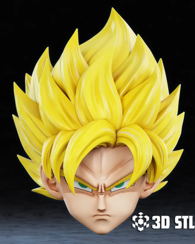 Goku Super Saiyan Hair Helmet STL – Dragon Ball Cosplay